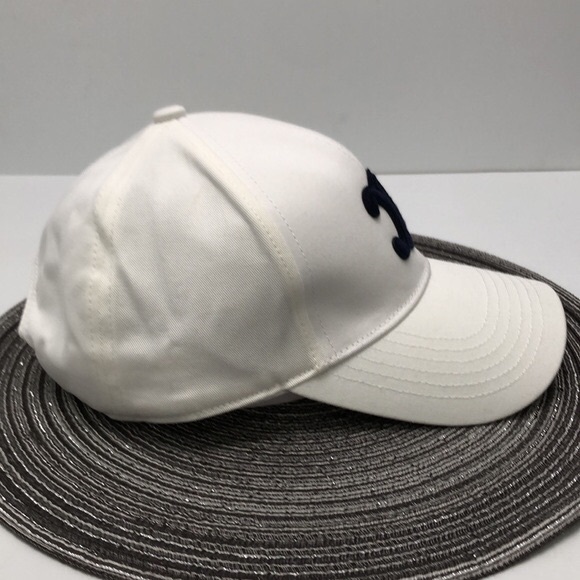 Celine Ivory Cap with Dark Blue Emblem main image 5